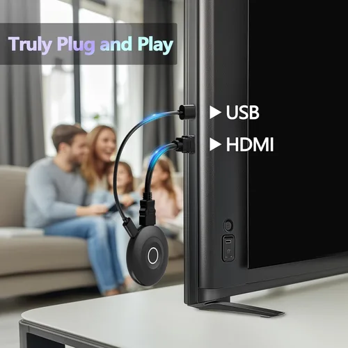 Miniatura 4 de True 4K Wireless Display Adapter, 2026 Plug & Play 2.4G+5G@60Hz HDMI Wireless Dongle for i-Phone 17 Android Windows macOS Tablet Laptop Cast to