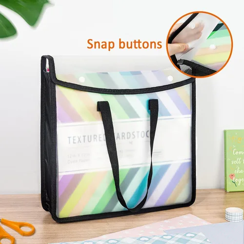 Miniatura 5 de Organizador de almacenamiento de papel expandible para álbumes de recortes, folio de papel negro para hojas de 12 x 12 pulgadas, organizador