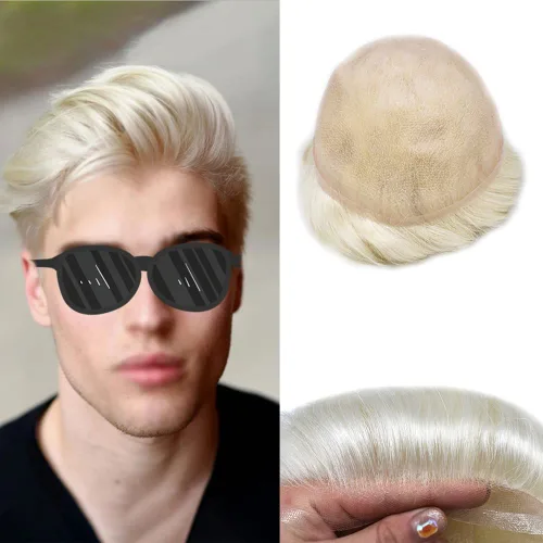 Miniatura 85 de Mens Toupee Hair Piece Human Hair Replacement System For Men Soft French Lace Men Hair System Hairpieces For Men Toupee For Men Protesis Capilar