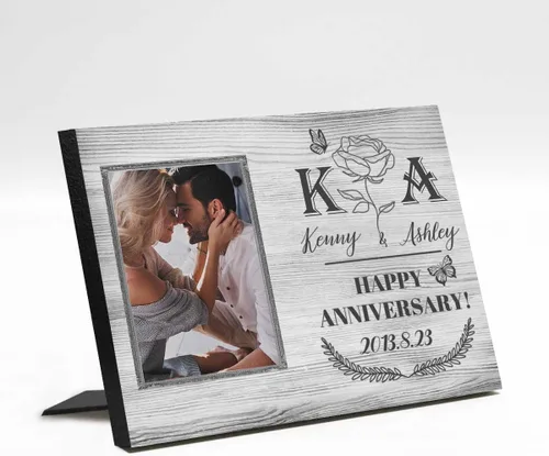 Miniatura 10 de Marco de fotos de boda personalizado con nombre de foto, regalos de boda personalizados para parejas, marco de fotos de boda personalizado, regalo
