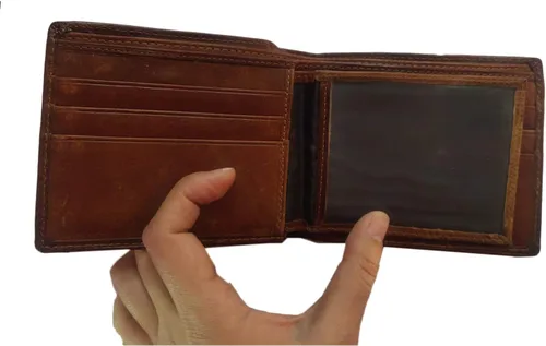 Miniatura 72 de Hombres Cool Eagle Wolf Caballo Totem Cuero Vaca Vertical Cartera Cremallera Multi-tarjeta Titular, Tótem de caballo, Minimalista