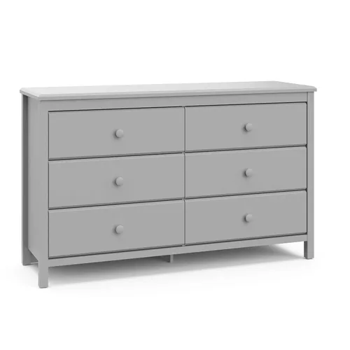 Miniatura 13 de Storkcraft - Cómoda de 6 cajones Alpine (Blanco) – Certificado GREENGUARD Gold, Cómoda blanca para dormitorio, Cajones de almacenamiento para niños