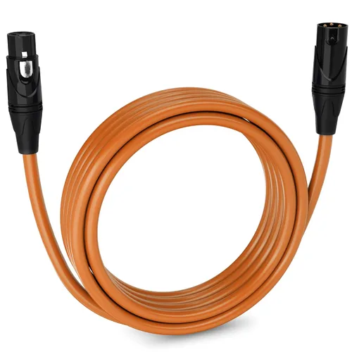 Miniatura 18 de LyxPro Cable de micrófono XLR hembra a macho de ángulo recto de 3 pines de 1.5 pies para altavoces amplificados, interfaz de audio, rendimiento