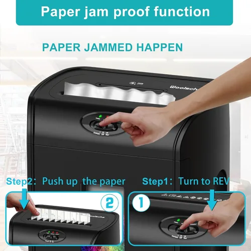 Miniatura 6 de Woolsche Trituradora de papel, corte cruzado de 16 hojas con cesta extraíble de 4.76 galones, nivel de seguridad P-4, papel triturador de diseño