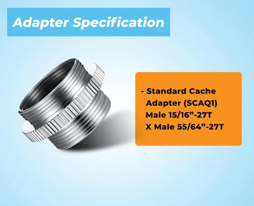 Miniatura 2 de SCAQ1 - Adaptador de caché estándar de 15/16 pulgadas, 27T a 55/64 pulgadas, 27T, latón macizo cromado, adaptador macho a macho para fregadero
