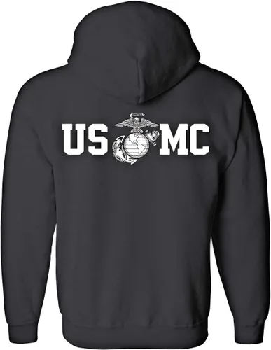 Miniatura 3 de Lucky Ride MARINE CORPS BULL DOG USMC MILITAR Sudadera con capucha con cremallera completa F&B