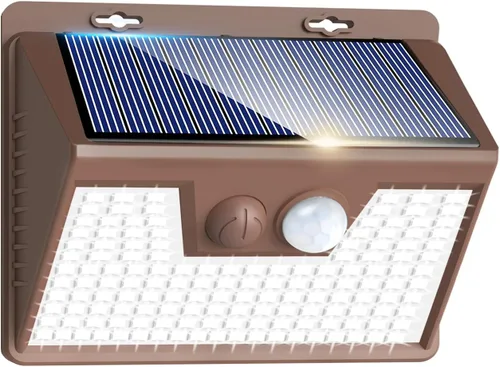 Miniatura 20 de Peasur Luces Solares para Exteriores con Sensor de Movimiento, 140 LED Luz Solar Alimentada por Energía Solar para Cerca Impermeable, 3 Modos