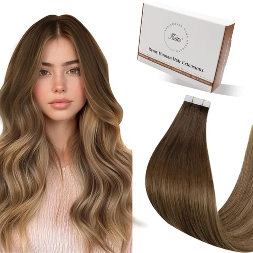 Miniatura 19 de Hetto Extensiones de cabello humano con nano cuentas, balayage, extensiones de cabello humano, color negro degradado a plateado, extensiones