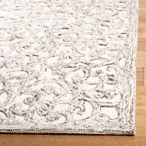 Miniatura 5 de SAFAVIEH Trace Collection - Alfombra decorativa de 2 x 3 pies, marrón y marfil, lana hecha a mano, ideal para zonas de alto tráfico en entrada, sala