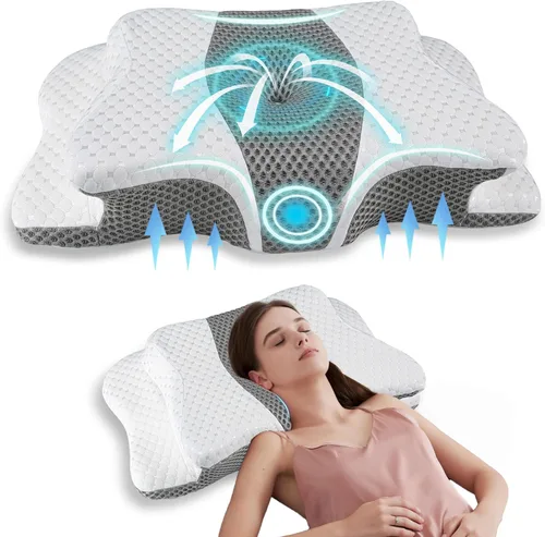 Miniatura 8 de Almohada Cervical para Alivio del Dolor y Soporte del Cuello, Almohada Ergonómica Ajustable para Dormir Cómodamente, Almohadas Ortopédicas de Espuma