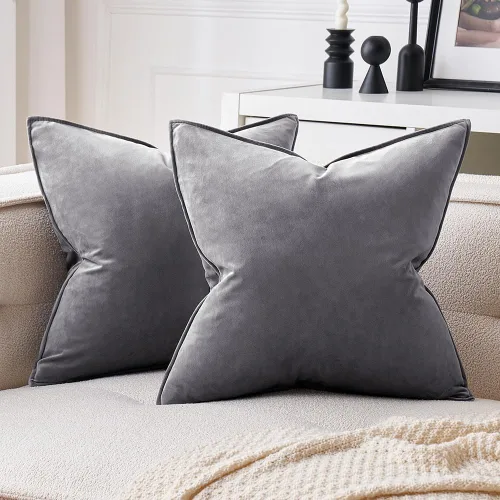 Miniatura 27 de MIULEE Paquete de 2 fundas decorativas de cojines de poliéster suave, fundas de almohada cuadradas cómodas y suaves para sofá, sillón, dormitorio