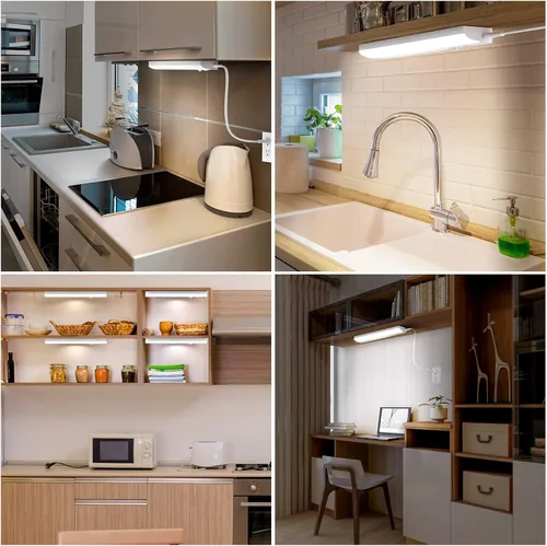 Miniatura 7 de PESUTEN Iluminación LED para debajo del gabinete para cocina, enchufable, luz regulable debajo del gabinete, 3 colores, 3000 K/4000 K/5000 K