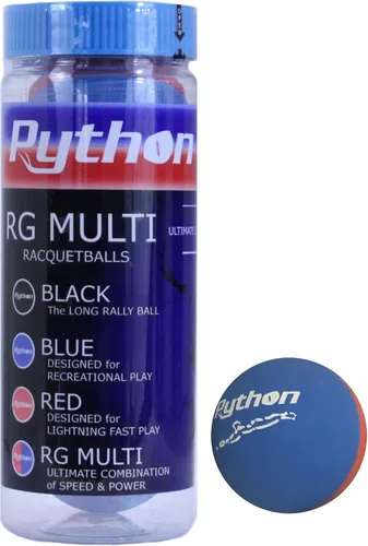 Miniatura 9 de Python 3 Ball Can RG - Bolas de raqueta multicolor (respaldadas por la leyenda de racquetball Ruben González!)