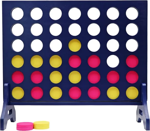 Miniatura 37 de Tailgating Pros Cuatro en una fila gigante azul marino premium con funda de transporte – Juego de patio al aire libre de gran tamaño – ¡Muchos
