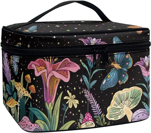 Miniatura 40 de doginthehole Bolsa de maquillaje, bolsa de cosméticos de viaje, bolsa de aseo portátil grande, organizador de accesorios para mujeres y niñas