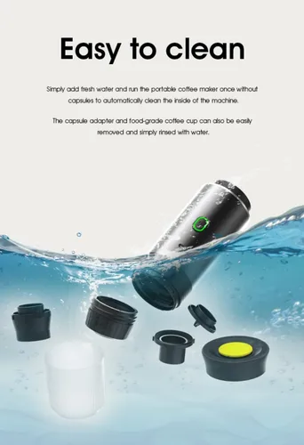 Miniatura 7 de Cafetera eléctrica portátil inalámbrica con USB-C, autocalentable, cafetera espresso recargable para viajes, camping, casa rodante, hogar, oficina