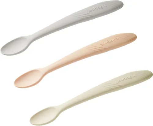 Miniatura 6 de PandaEar Paquete de 5 cucharas de silicona para bebés de 4 a 6 meses, cucharas de alimentación para bebés, utensilios suaves para el destete LED