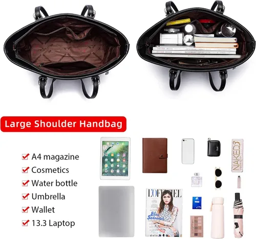 Miniatura 3 de Juego de bolsos para mujer, bolso de mano para mujer, bolso de hombro grande y mediano, bolso de hombro, bolso de 2 piezas