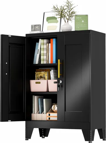 Miniatura 25 de GAIOUS Armario de pared de garaje de metal con cerradura, gabinete de herramientas de acero montado en la pared con puerta y estante, botiquín