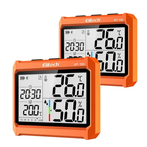 Miniatura 10 de Elitech Termómetro higrómetro digital Bluetooth, termómetro para refrigerador con aplicación gratuita, monitor de humedad de temperatura en tiempo