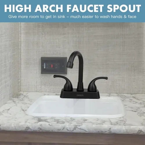 Miniatura 3 de Llave de lavabo de RV, llave de remplazo de baño de RV de 4 pulgadas para campistas, autocaravana, remolque de viaje, barco, con manijas de palanca