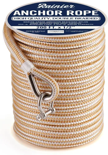 Miniatura 23 de RainierSupplyCo Cuerda de anclaje para barco - Línea de anclaje de cuerda marina trenzada doble - 100/150 / 200/300 pies de línea de navegación