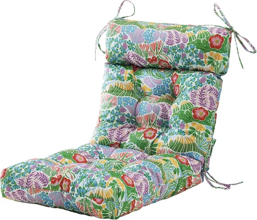 Miniatura 14 de ARTPLAN Adirondack - Cojín para silla de exteriores, cojín de mimbre grueso con respaldo alto y lazos para muebles de patio, 44 x 21 x 4 pulgadas, 1
