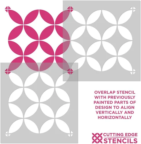 Miniatura 9 de Nagoya - Plantilla de azulejos – Plantillas para pintar pisos – Plantillas para manualidades reutilizables – Plantilla tus pisos y ahorra