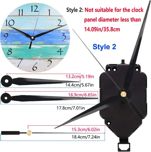 Miniatura 3 de Mecanismo de movimiento de reloj de péndulo de pared de cuarzo sin tictac con pala larga de 6.7 pulgadas de largo, piezas de reparación de repuesto