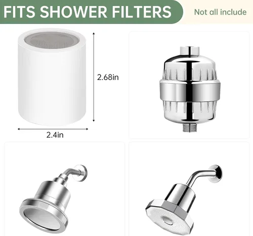 Miniatura 5 de Cartucho de repuesto universal para filtro de ducha, paquete de 4 filtros de cabezal de ducha de 20 etapas para agua dura, presurización