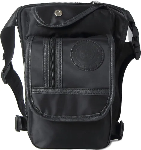 Anjoy Bolsa táctica de lona para la pierna al aire libre para hombres y mujeres moto ciclismo multi-bolsillo cintura Fanny bolsa de viaje senderismo
