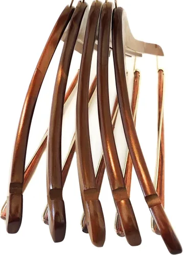 Miniatura 4 de Quality Hangers Perchas de madera hermosas y resistentes para trajes, perchas curvadas ideales para viajeros, perchas resistentes con barra