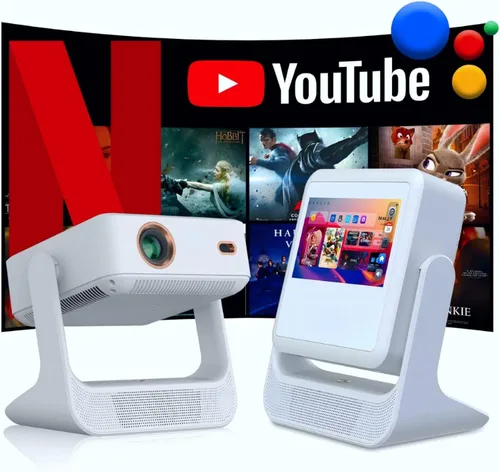 Miniatura 12 de Proyector con soporte 4K con WiFi y Bluetooth, Proyector inteligente portátil al aire con pantalla táctil, enfoque automático y control táctil