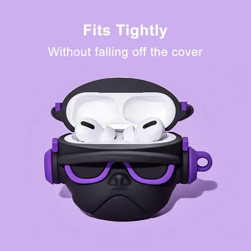 Miniatura 3 de Bonita funda compatible con AirPods 2º y 1º con mosquetón y gancho para llavero, divertida y única de silicona suave 3D a prueba de golpes, funda