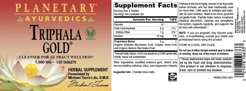 Miniatura 5 de Planetary Herbals Triphala Gold 1000mg Extra Strength Ayurvedic - 120 Tabletas