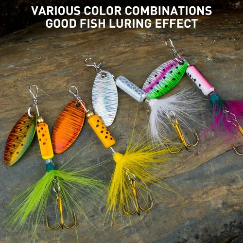Miniatura 5 de THKFISH Spinnerbait Spinners Spinnerbait señuelos de trucha Señuelos de pesca para lubina trucha Crappie
