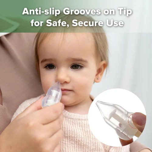 Miniatura 6 de haakaa Aspirador nasal de silicona para bebé – Lechón de nariz de bebé, aspirador nasal de cuello de cisne con válvula anti-retorno, limpiador