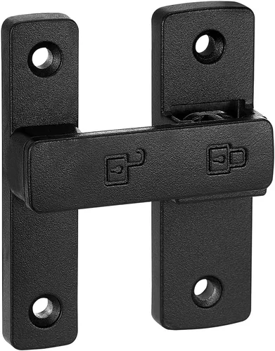 Miniatura 6 de INIRET Pestillos de puerta de granero negro mate, cerradura de puerta de 180 grados, herrajes para puerta abatible, cerradura de puerta de aleación