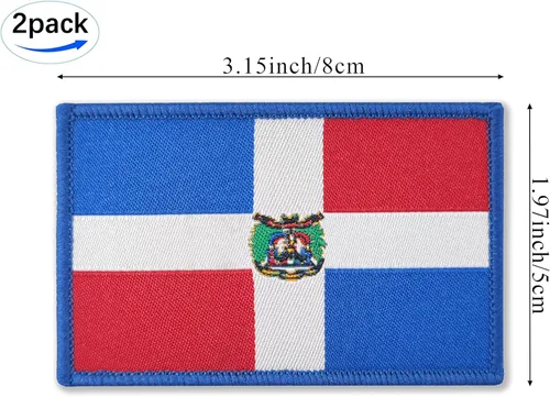 Miniatura 4 de JBCD Paquete de 2 parches de bandera dominicana, parche táctico de bandera del orgullo para ropa, sombrero, parche militar