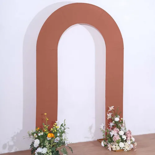 Miniatura 12 de Efavormart - Funda de arco abierto de elastano beige de 7 pies, doble cara, ajuste cómodo, en forma de U, para bodas escandalosas y decoración