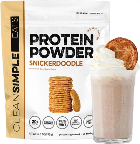 Miniatura 9 de Clean Simple Eats Proteína de suero en polvo de leche, sabor a vainilla simplemente naturalmente endulzada, 100% proteína alimentada con pasto