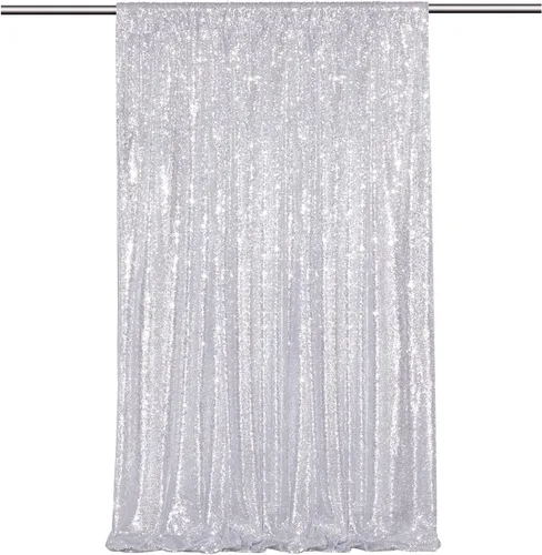 Miniatura 30 de Cortinas de fondo de lentejuelas rosas de 2 piezas, 2 pies x 8 pies, fondo de fotografía, cortina para fiestas con purpurina, fondo de boda, tela