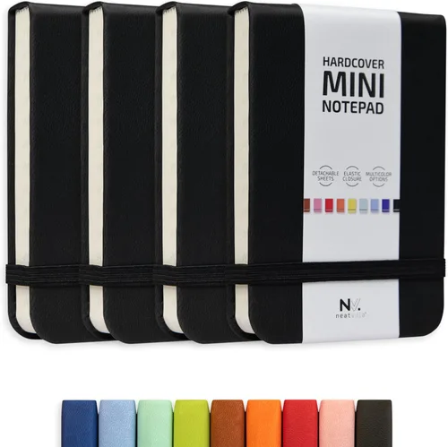 Cuaderno Diminuto 3x4 Libreta Pequeña Tamaño de Bolsillo, Mini Cuaderno A7 de Cuero con Tapa Dura, Libreta Pequeña de Hojas Desprendibles con Banda