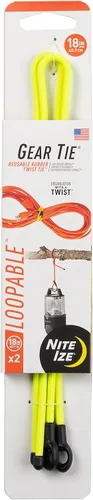 Miniatura 17 de Nite IZE Gear Tie Loopable, el original lazo de goma reutilizable con lazo integrado resistente, 12 pulgadas, negro, paquete de 2, fabricado