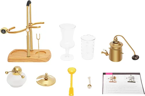 Miniatura 4 de Cafetera de sifón belga de equilibrio, máquinas de café de sifón vintage, sistema de preparación al vacío, cafeteras doradas de la familia real