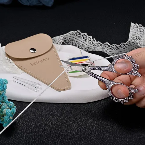 Miniatura 7 de Sewing Embroidery Scissors, 4.5’’ Sharp Crochet Shears with Cover All Purpose Tip Scissor, for Craft, Crochet, Cross Stitch, Needlework, Artwork