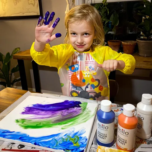 Miniatura 2 de milo Juego de pintura de dedos lavable para niños, 8 colores, botellas de 8 onzas, seguras y no tóxicas, fabricadas en los Estados Unidos, pinturas
