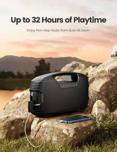 Miniatura 4 de Altavoz Bluetooth inalámbrico portátil, 40 W (pico de 60 W) altavoces impermeables IPX7, tiempo de reproducción de 32 horas, altavoz al aire libre