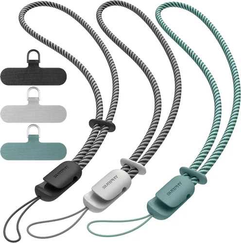 Miniatura 27 de SURPHY Paquete de 3 correas de muñeca para teléfono con lengüeta de sujeción para teléfono celular, correa para teléfono celular, correa para A