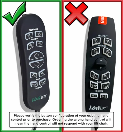 Miniatura 2 de AlveyTech Control remoto de repuesto de 10 botones y 5 pines para silla elevadora Pride VivaLift (versión estándar y temprana Viva Lift 2)